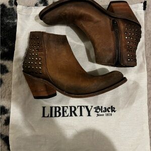 Liberty Black Brown Studded Ankle Boots